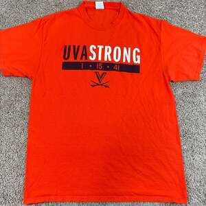 Virginia Cavaliers UVA Strong Orange Graphic T Shirt Mens Large NCAA EUC